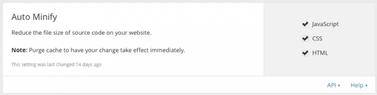 Cloudflare options to boost the spped, like auto minify, rocket loader, etc.